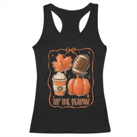 Tis The Season Fall Thanksgiving Racerback Tank Top Retro Coquette Bow American Football Pumpkin - Wonder Print Shop