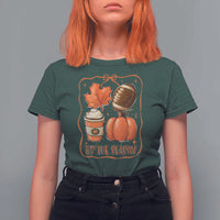 Tis The Season Fall Thanksgiving T Shirt For Women Retro Coquette Bow American Football Pumpkin - Wonder Print Shop