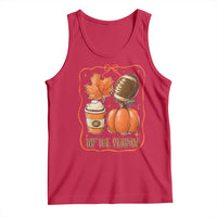 Tis The Season Fall Thanksgiving Tank Top Retro Coquette Bow American Football Pumpkin - Wonder Print Shop