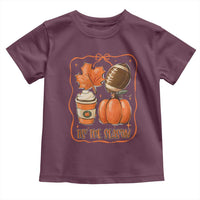 Tis The Season Fall Thanksgiving Toddler T Shirt Retro Coquette Bow American Football Pumpkin - Wonder Print Shop