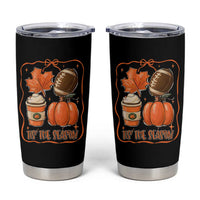 Tis The Season Fall Thanksgiving Tumbler Cup Retro Coquette Bow American Football Pumpkin - Wonder Print Shop