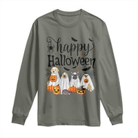 Happy Halloween Dog Ghost Spooky Season Long Sleeve Shirt - Wonder Print Shop