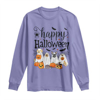 Happy Halloween Dog Ghost Spooky Season Long Sleeve Shirt - Wonder Print Shop