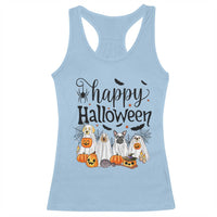 Happy Halloween Dog Ghost Spooky Season Racerback Tank Top - Wonder Print Shop