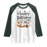 Happy Halloween Dog Ghost Spooky Season Raglan Shirt - Wonder Print Shop