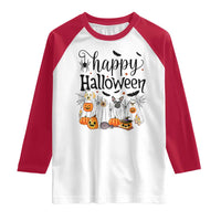 Happy Halloween Dog Ghost Spooky Season Raglan Shirt - Wonder Print Shop