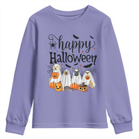 Happy Halloween Dog Ghost Spooky Season Youth Sweatshirt - Wonder Print Shop