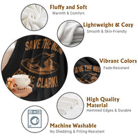 Funny Save The Neck For Me Clark Throw Blanket Turkey Thanksgiving Christmas Dinner - Wonder Print Shop