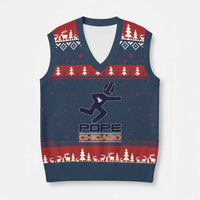 Chicago Pope Leo XIV American Football V-Neck Knit Sweater Vest - Wonder Print Shop