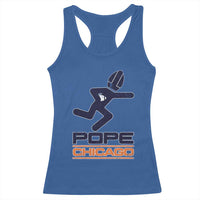 Chicago Pope Leo XIV American Football Racerback Tank Top - Wonder Print Shop
