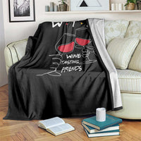 Funny Thanksgiving Friendsgiving Throw Blanket WTF Wine Tasting Friends - Wonder Print Shop