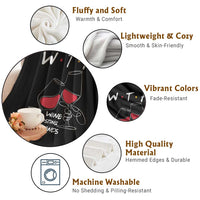 Funny Thanksgiving Friendsgiving Throw Blanket WTF Wine Tasting Friends - Wonder Print Shop