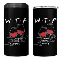Funny Thanksgiving Friendsgiving 4 in 1 Can Cooler Tumbler WTF Wine Tasting Friends - Wonder Print Shop