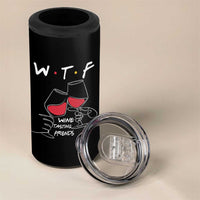 Funny Thanksgiving Friendsgiving 4 in 1 Can Cooler Tumbler WTF Wine Tasting Friends - Wonder Print Shop