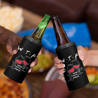 Funny Thanksgiving Friendsgiving 4 in 1 Can Cooler Tumbler WTF Wine Tasting Friends - Wonder Print Shop