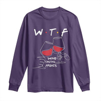 Funny Thanksgiving Friendsgiving Long Sleeve Shirt WTF Wine Tasting Friends - Wonder Print Shop