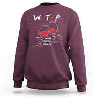 Funny Thanksgiving Friendsgiving Sweatshirt WTF Wine Tasting Friends - Wonder Print Shop