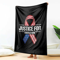 Justice For Charlie Kirk Throw Blanket Patriotic Tribute Human Rights Activist - Wonder Print Shop