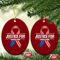 Justice For Charlie Kirk Ceramic Ornament Patriotic Tribute Human Rights Activist - Wonder Print Shop