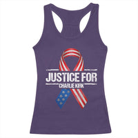 Justice For Charlie Kirk Racerback Tank Top Patriotic Tribute Human Rights Activist - Wonder Print Shop