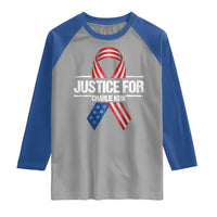 Justice For Charlie Kirk Raglan Shirt Patriotic Tribute Human Rights Activist - Wonder Print Shop