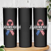 Justice For Charlie Kirk Skinny Tumbler Patriotic Tribute Human Rights Activist - Wonder Print Shop