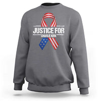 Justice For Charlie Kirk Sweatshirt Patriotic Tribute Human Rights Activist - Wonder Print Shop