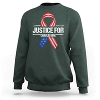 Justice For Charlie Kirk Sweatshirt Patriotic Tribute Human Rights Activist - Wonder Print Shop