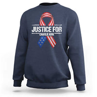 Justice For Charlie Kirk Sweatshirt Patriotic Tribute Human Rights Activist - Wonder Print Shop