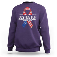 Justice For Charlie Kirk Sweatshirt Patriotic Tribute Human Rights Activist - Wonder Print Shop