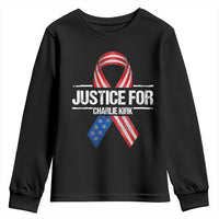 Justice For Charlie Kirk Youth Sweatshirt Patriotic Tribute Human Rights Activist - Wonder Print Shop