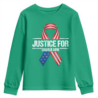 Justice For Charlie Kirk Youth Sweatshirt Patriotic Tribute Human Rights Activist - Wonder Print Shop