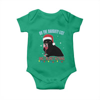 Funny Christmas Black Cat Baby Onesie On The Naughty List And I Regret Nothing Candy Cane
