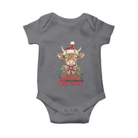Funny Christmas Highland Cow Baby Onesie Mooey Christmas Western Cow Santa Hat