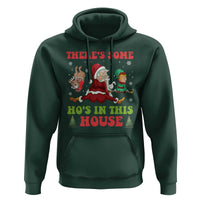 Funny Christmas Naughty Santa Hoodie There's Some Ho's In This House Elf Reindeers