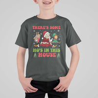 Funny Christmas Naughty Santa T Shirt For Kid There's Some Ho's In This House Elf Reindeers - Wonder Print Shop