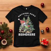 Funny Christmas Tractor T Shirt Nothing Runs Like A Reindeere Farmers - Wonder Print Shop