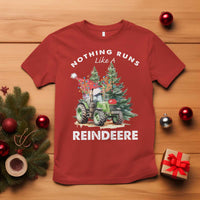 Funny Christmas Tractor T Shirt Nothing Runs Like A Reindeere Farmers - Wonder Print Shop