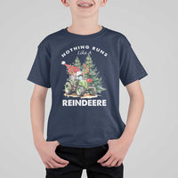 Funny Christmas Tractor T Shirt For Kid Nothing Runs Like A Reindeere Farmers - Wonder Print Shop