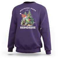 Funny Christmas Tractor Sweatshirt Nothing Runs Like A Reindeere Farmers - Wonder Print Shop