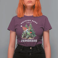 Funny Christmas Tractor T Shirt For Women Nothing Runs Like A Reindeere Farmers - Wonder Print Shop