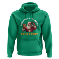 Funny Christmas Santa Hoodie Xmas Calories Don't Count Pizza Wine