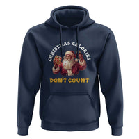 Funny Christmas Santa Hoodie Xmas Calories Don't Count Pizza Wine