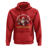 Funny Christmas Santa Hoodie Xmas Calories Don't Count Pizza Wine