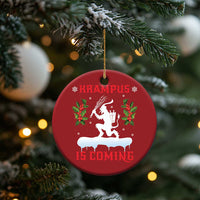 Funny Xmas Yule Krampus Is Coming Mistletoe Christmas Ornament - Wonder Print Shop