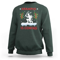Funny Christmas Yule Krampus Is Coming Mistletoe Sweatshirt - Wonder Print Shop