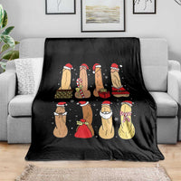 Funny Naughty Christmas Dirty Santa Hat Xmas Adult Humor Throw Blanket - Wonder Print Shop