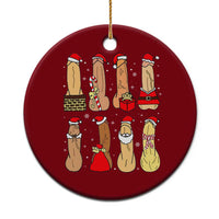 Funny Naughty Christmas Dirty Santa Hat Xmas Adult Humor Ceramic Ornament - Wonder Print Shop
