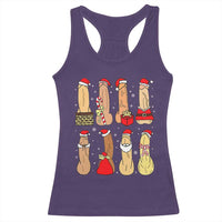 Funny Naughty Christmas Dirty Santa Hat Xmas Adult Humor Racerback Tank Top - Wonder Print Shop