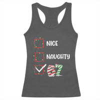 Funny Nice Naughty 67 Racerback Tank Top Christmas Six Seven Meme Brainrot - Wonder Print Shop